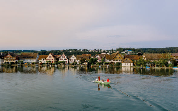 Das Bild zeigt das Ortsbild von nationaler Bedeutung Ermatingen im Kanton Thurgau.